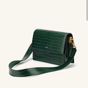 JW PEI green croc embossed crossbody